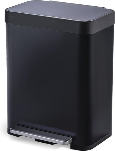 Grote 50 Liter Keuken Prullenbak - Mat Zwart, Liner-Free Design