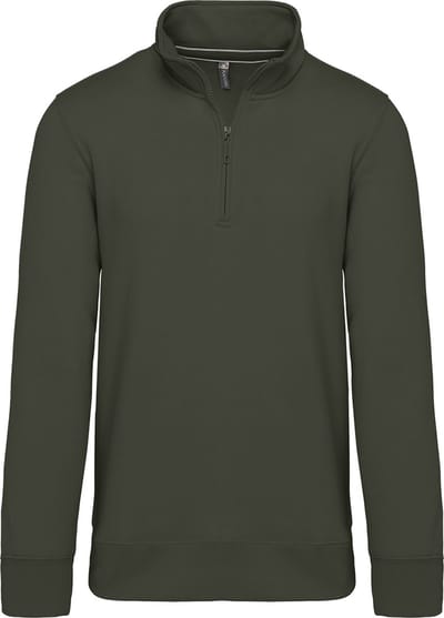 Kariban Sweater met ritshals K487 - Dark Khaki - 4XL