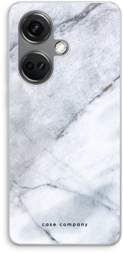 Case Company® - Hoesje geschikt voor OnePlus Nord CE 3 hoesje - Witte marmer - Soft Cover Telefoonhoesje - Bescherming aan alle Kanten en Schermrand