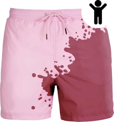 SEA'SONS - Zwembroek Jongens - Kleurveranderend - Sneldrogend - Rood - Maat 122/128 (SEASONS - Kleur veranderend)