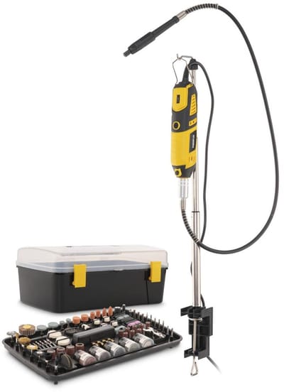 Powerplus Elektrische Roterende Multitool POWX1326 - Multi Gereedschap 160 W tot 35 000 rpm - Telescopisch - incl. 226 Acc.