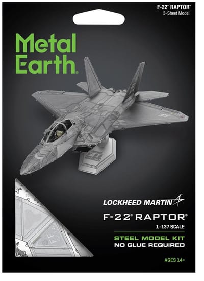 Metal Earth F-22 Raptor Vliegtuig Model 3D Metaal Bouwpakket