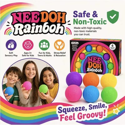 Nieuw Verkoop Stressverlichtend Speelgoed Regenboogkleur Stressverlichtende Bal Knijp Muziek Cadeaubox Mini Sensorisch Knijpspeelgoed Set black