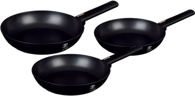 Berlinger Haus 3 delige Pannensets - Inductie - Pannenset Voor Alle Warmtebronnen - PFOA & PFAS vrij - Zwart/Rose Goud