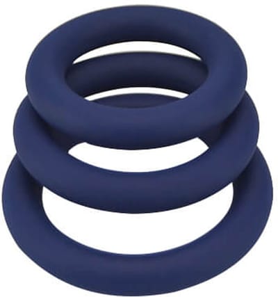 Power Escorts Silicone Cockring 3-Pack – Blauw – br-n11080