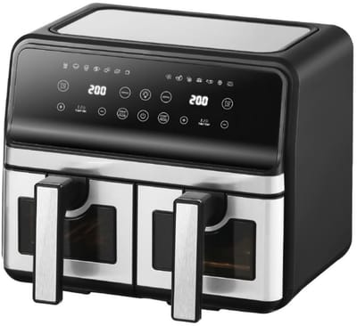 Swiss Pro+ Dubbele Airfryer Heteluchtfriteuse XXL Airfryer twee Kookvakken 8 Liter 1700 Watt Dual Zone Technologie Classic Edition Zilver Model 2026 SPAF8L2S