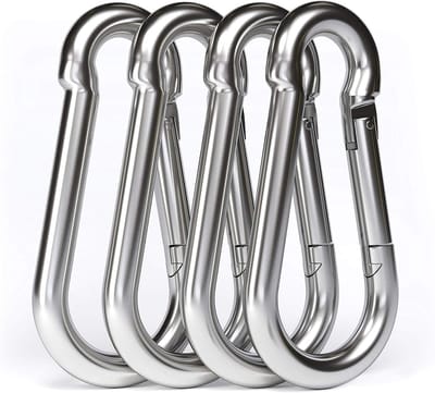 Unyqoos® Set van 4 robuuste karabijnhaken voor veelzijdig gebruik buitenshuis