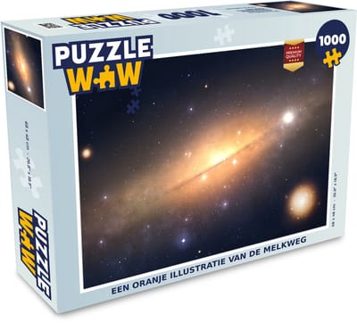 Puzzel Een oranje illustratie van de Melkweg - Legpuzzel - Puzzel 1000 stukjes volwassenen