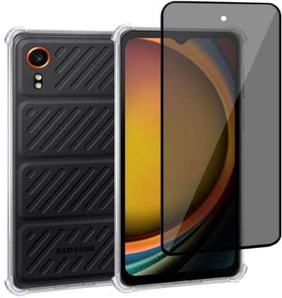 ChiGuard Hoesje & Privacy Screenprotector geschikt voor Samsung Galaxy Xcover 7 Hoesje Screenprotector - Privé - Gehard Glas Cover