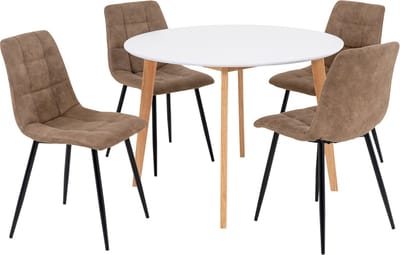 House Nordic Eetkamerset Vojens en Middelfart - Eettafel met 4 Eetkamerstoelen