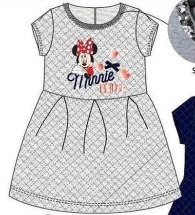 Disney Minnie Mouse Jurk - Sweaterstof jurk - Grijs - Maat 98 - 3 jaar