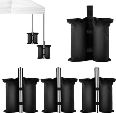Dailygoods - 4 Stuks Navulbare Zandzakken voor Stabiliteit bij Tent en Parasol
