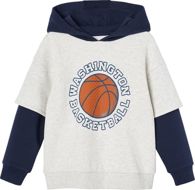 Vertbaudet Jongenssweatshirt met dubbele mouwen en ballonopdruk in reliлf