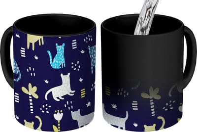 Magische Mok - Foto op Warmte Mokken - Koffiemok - Design - Jungle - Luipaard - Dieren - Magic Mok - Beker - 350 ML - Theemok