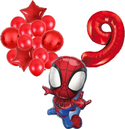 Spidey ballonnen pakket - 72x47cm - Folie Ballon set - Spiderman - Themafeest - 9 jaar - Verjaardag - Ballonnen - Versiering - Helium ballon