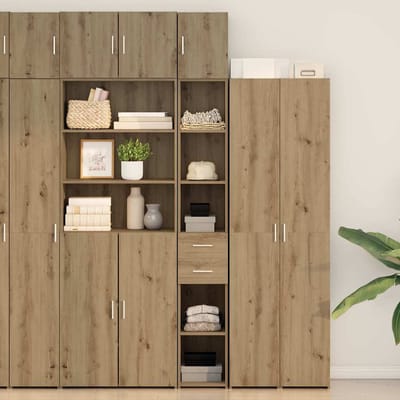 vidaXL - Opbergkast - 2 - st - Artisan - Eiken - 30 - x - 42,5 - x - 225 - cm