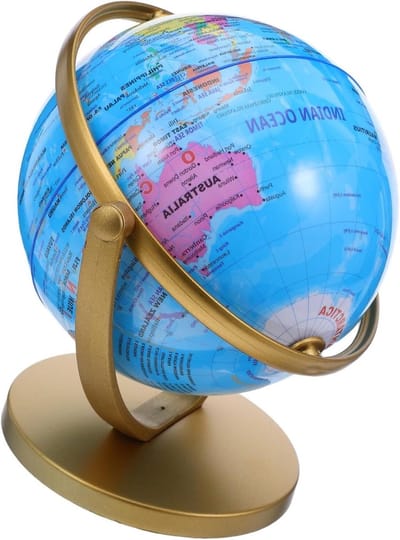 Draaibare Wereldbol - Educatieve Aardbol Bureau - Geografisch Leren - HD Kaart Details - 27 x 25 x 20 cm