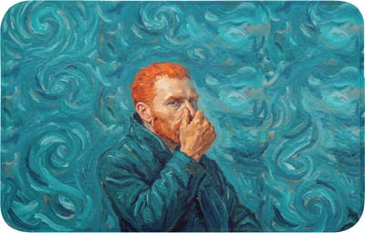 WC mat 80x50 cm - Antislip - Portret - Klassiek - Blauw - Toiletmat - Vloermat - Douchemat - Toilet tapijt - Toiletmatten