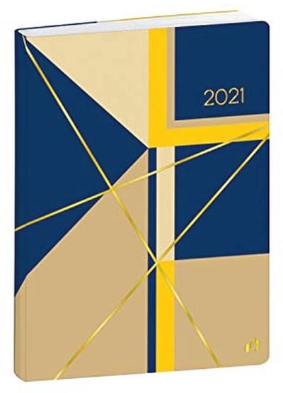 Grote Weekly Agenda 2021 - 15x21 cm in Navy Geel
