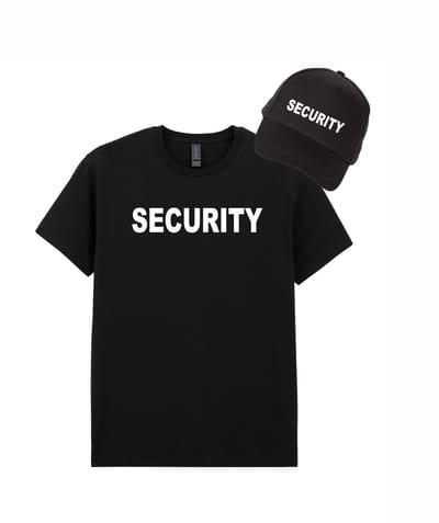Mijncadeautje - Voordeel Cadeauset - T-shirt van 100% katoen en Pet van 100% dik geborsteld katoen - Security - T-shirt maat S
