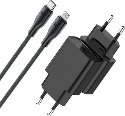 Usb-C Snellader geschikt voor iPhone Oplader met Kabel 2 Meter - 20w - Power Delivery 3.0 - Zwart