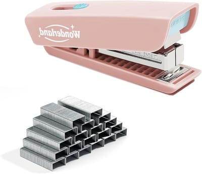 Mini nietmachine - Kleine nietapparaat - Papier binden - Met nietverwijderaar - 1000 nietjes - Roze