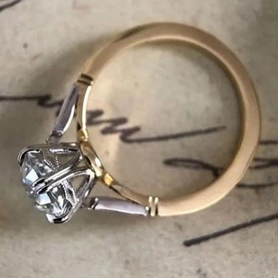Huitan Subtiele Ronde Zirkonia Ringen voor Vrouwen Bruiloft Verlovingsring Elegante Accessoires Nieuwe Trendy Tweekleurige Sieraden 7 gray