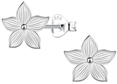 Joy|S - Zilveren bloem oorbellen - tropische bloem - 9 mm - sterling zilver 925 - t49