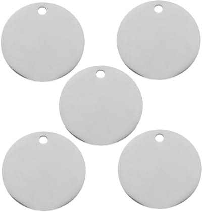Rvs Hanger Tags - Graveerbare Labels - Huisdier Identificatie - Hoge Duurzaamheid - 3 cm Doorsnede - Zilver