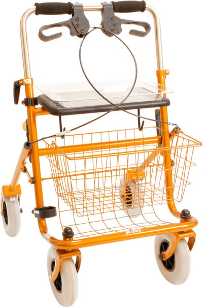 Rollator 43 cm zitbreedte - Premis Provo - Tot 120 kg - In hoogte verstelbaar - Duwbeugel - Dubbelzijdig geremd - Metallic Oranje
