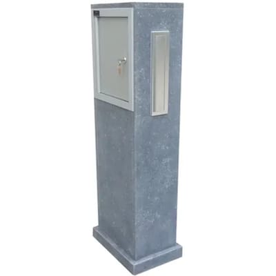 Vasp Staande Brievenbus Oviedo Links - Natuursteen - Belgische Blauwe Hardsteen - 35x100x21cm