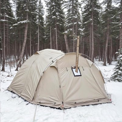 Winter Kampeertent - Tunnel Tent Outdoor - Kamperen en Outdoor - Wind- en Waterdicht - 210x125x115cm - Bruin