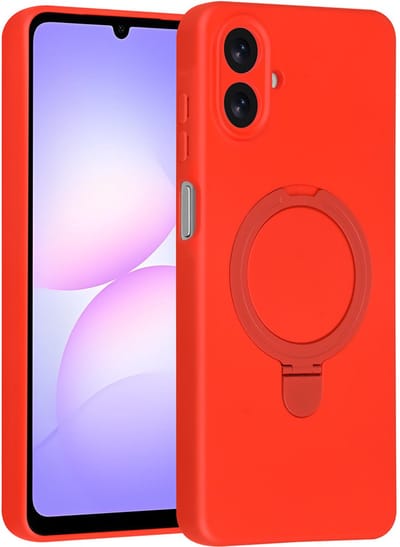 TUNIQ Back cover - Galaxy A07 - Classic Rood - Ingebouwde Ring Stand - Schokabsorberend Design