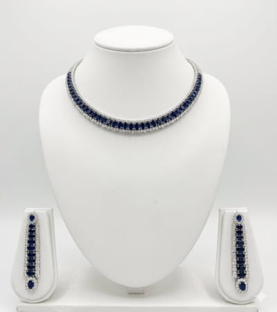 N3 Collecties Dames Royal Blauw Radiance ketting en oorbellen