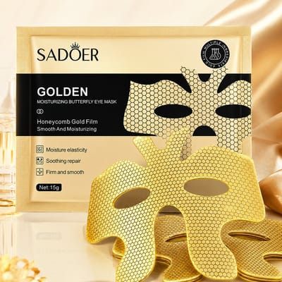 SADOER|Gold Oogmasker| Gouden Vlinder Oogmasker| Hydraterende Oogpads| Anti Donkere Kringen| Oogmaskers Tegen Wallen| Peptide Collageen Eye Mask| Verstevigende Oogverzorging| Hyaluronzuur Oogmasker| Anti Aging Eye Patches |Golden Eye Mask| 15 Gram