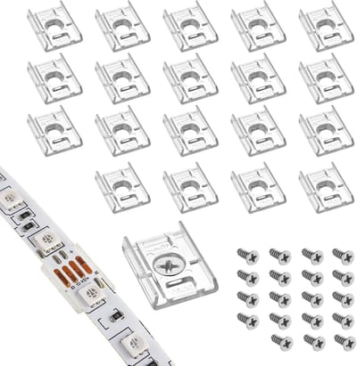 Bevestigingsbeugels voor 10mm LED Strips (100 stuks) - Inclusief Schroeven