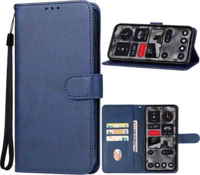 blauw agenda book case hoesje - Hoesje geschikt voor de Nothing Phone 2a / Nothing Phone 2a Plus