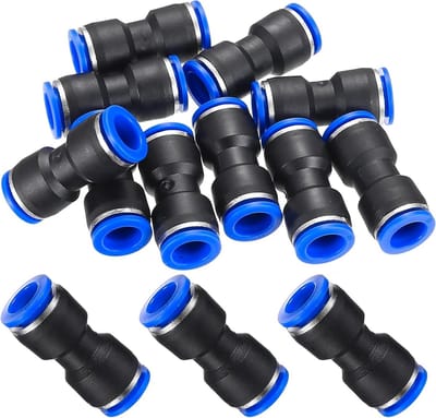 Pneumatische Slangconnectoren Set van 20 Stuks 12mm Push-in Snelkoppelingen voor Luchtdruk en Gereedschap met Opbergdoos
