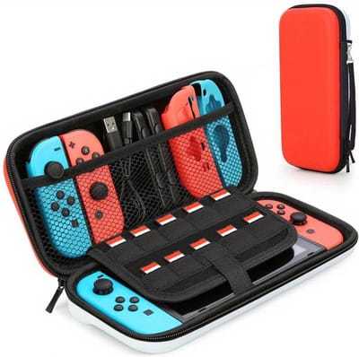 Nivard Case Geschikt Voor Nintendo Switch - Hoes - Beschermhoes - Waterafstotend - Accessoires - Rood & Wit
