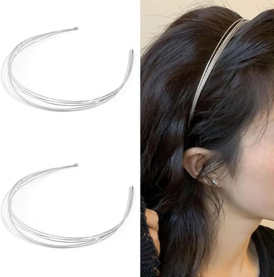 Set van 2 Multilayer Metalen Haarbanden voor Dames - Elegante Dunne Haaraccessoires voor Vrouwen en Meisjes, Perfect voor Mode en Haarstyling