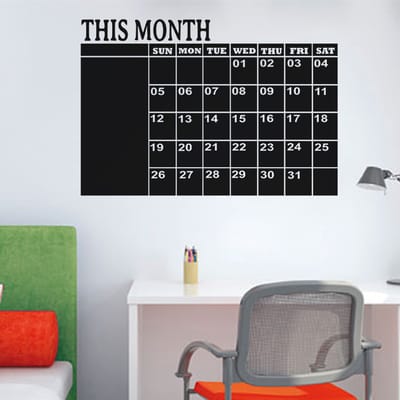 Schoolbordsticker - uitwisbare zelfklevende muurstickers - MAANDKALENDER - 110x160cm