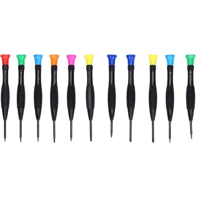11 Pièces Tournevis Précis Magnétique Tailles Variées Kit d'Outils de Réparation pour Téléphone Lunettes black