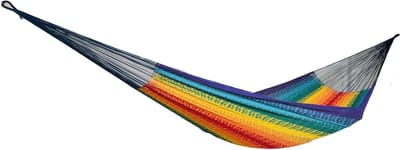 Nethangmat XL - Katoenen hangmat - Ontspannen buiten - Handgemaakt ontwerp - 260 x 400 cm - Multicolor