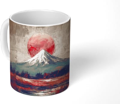 Mok - Koffiemok - Bergtop - Sneeuw - Zon - Mokken - 350 ML - Beker - Koffiemokken - Theemok