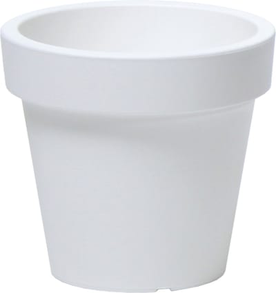 Prosperplast Bloempot Basic - kunststof - parel wit - D14 x H12 cm - buiten/tuin