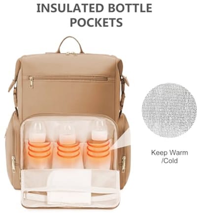 Neopreen Luiertas Rugzak met Aankleedkussen - Grote Zwangerschapstas voor Baby's met Geïsoleerde Zakken