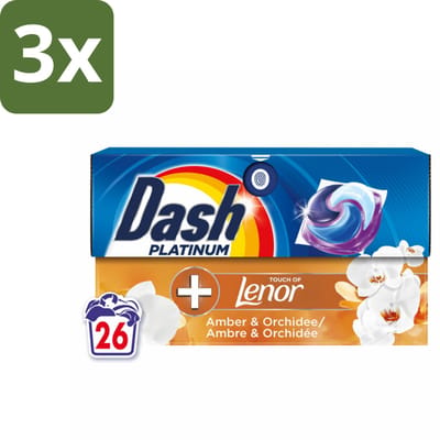 3 x Dash – Wasmiddelcapsules – 4in1 Pods Amber & Orchidee – 26 capsules - 4 In 1 Wasmiddel - Wascapsules - Wasmiddel Voor Wasmachine - Wasmiddel Met Geur - Wasmiddel Voor Kleding
