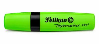 Pelikan 490 Markeerstift Groen - Set van 4 Stuks - Fluorescerende Highlighter Textmarker met Wigvormige Punt - Snel Drogend voor School Kantoor en Studie