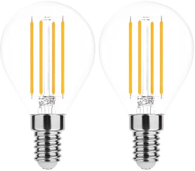 Modee E14 LED Lamp 4W - 470lm - 2700K - Warm Wit - LED Filament Globe Mini P45 - Vervangt 40W Halogeen Gloeilamp - 2 stuks