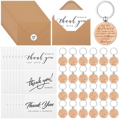 aladdien - Bedankjes voor Afstuderen - Sleutelhangers en Waarderingskaarten - Ideaal voor Personeel - 96 Stuks - Inspirerende Geschenken - Geschikt ..